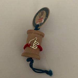 Silver plated, adjustable, string ring for kids thumbs up design